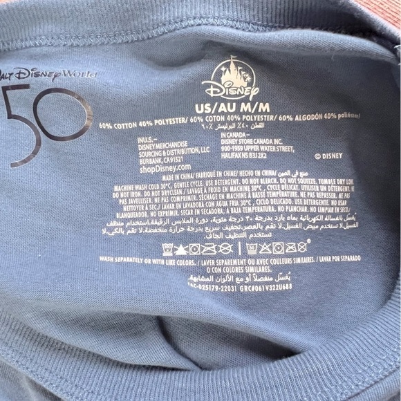 Walt Disney 50th Anniversary Gold Metalic Mickey Mouse Graphic Long Sleeve Tee M - Picture 4 of 8